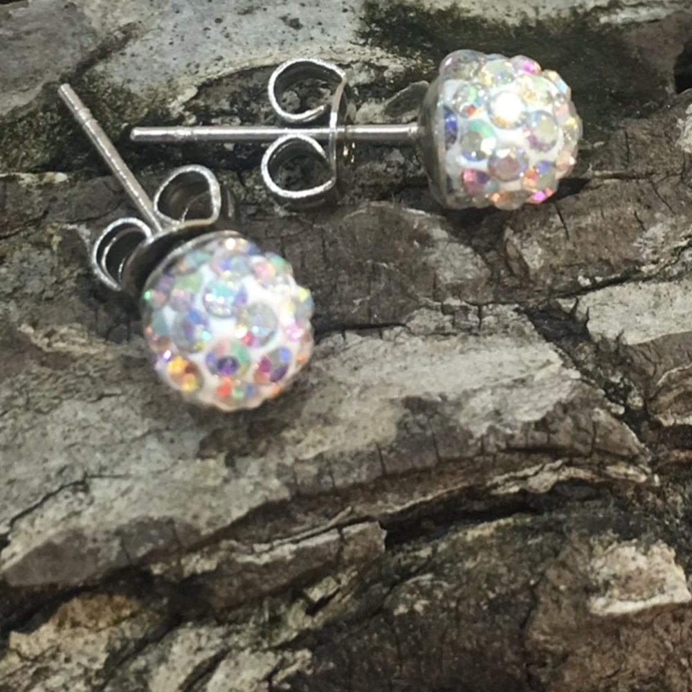 Kids AB Crystal Clay Earrings